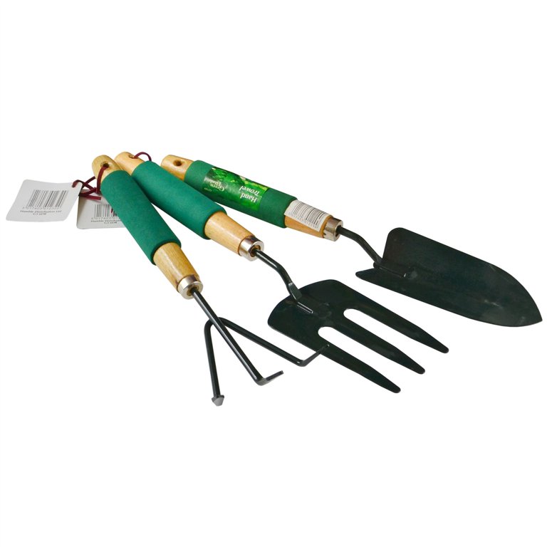 Full Set Of 5 Garden Tools - Digging Spade, Fork, Border Spade, Dutch Hoe, Adjustable Rake-911420