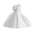 thumbnail image 2 of Zhuashum Dresses For Girls 12-13 Years Summer Round Neck Cartoon Flower Graphic Dress Trend Sleeveless Sundress Simple Style Girl Clothes White, 2 of 6