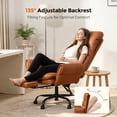thumbnail image 3 of Patbrela Big and Tall Office Chair, PU Leather Swivel Desk Chair Ergonomic Computer Chairs with Adjustable Armrests, Brown, 3 of 10