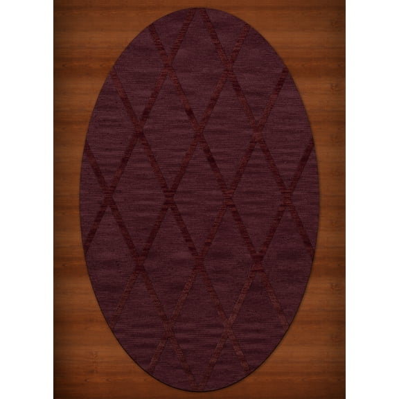 Dalyn Dover Area Rug DV11 Dv11 Burgundy Lines Diamonds 9' x 12' Oval