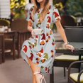 thumbnail image 3 of Picia Cute Autumn Gnomes Pattern Women's Short Sleeve Summer Dress Pleated Loose Swing Knee Length Short Sleeve Swing Dresses, 3 of 6