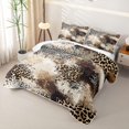 thumbnail image 3 of Homewish Brown Leopard Print Twin Quilt Set,Abstract Artwork Twin Coverlet Set,2-Piece, 3 of 7