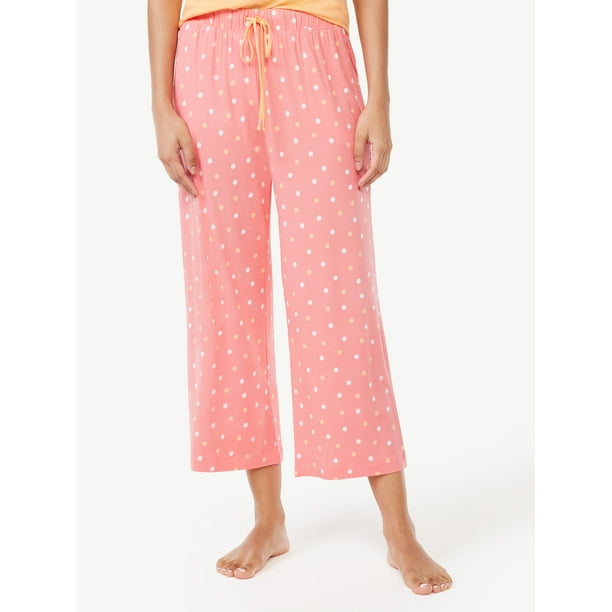 Joyspun Women's Cropped Knit Sleep Pants, Sizes S to 3X