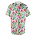 thumbnail image 5 of OIOLOYJM Mens Button Down Shirt Short Sleeve Summer Hawaiian Tropical Lounge Beach Shirts Trendy Casual Relaxed Fit Stretch T Shirts with Pocket Pink 2XL, 5 of 5