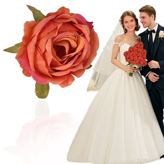 faux flowers Single Rose Flower Rose Flower Head Flower Artificial Flower Wedding Hall High End Corsage Hairpin Flower Headpiece (1pc) 1PCS