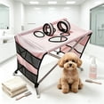 thumbnail image 4 of Small Dog Bed with Stainless Steel Frame and Foldable Design, Portable Hammock for Dog Grooming and Travel, Pet Bed with Storage for Small Pets, Blue, 4 of 6