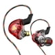thumbnail image 4 of Inteprter Auriculares con cable portátiles de 1,2 m, Cable de fibra colorido, auriculares HiFi para escuchar música, ver vídeos, ver llamadas de voz, Cables de audio/vídeo negro rojo, 4 of 6