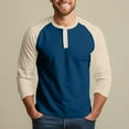 thumbnail image 6 of Hearthz Men's 3/4 Sleeve Baseball Raglan T-Shirts S-3XL,Big and Tall Henley Tops Cotton Sport Athletic Jersey Tee Shirt ,Navy M, 6 of 7