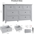 thumbnail image 2 of Grey 7 Drawer Dresser for Bedroom, 54" Wide Large Dresser with Deep Drawers & Metal Knobs, Modern Wooden Chests of Drawers for Entryway, Hallway, 2 of 7