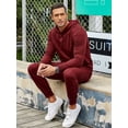 thumbnail image 4 of Coshow Men's 2 Piece Hoodie Sportswear Long Sleeve Casual Set Jogger Sports Set, 4 of 5