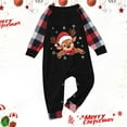 thumbnail image 2 of Odeerbi Christmas Pajamas for Family Holiday Plaid Long Sleeve Family Christmas Pajamas Matching Sets Toddler Print Parent-child Suit Two-Piece Sleepwear Xmas Family Matching PJs Set Black, 2 of 5