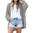 thumbnail image 2 of Outfmvch sweaters for women Open Front Crochet Knit Cardigan Sweater Loose Outwear womens tops womens sweaters Grey, 2 of 9