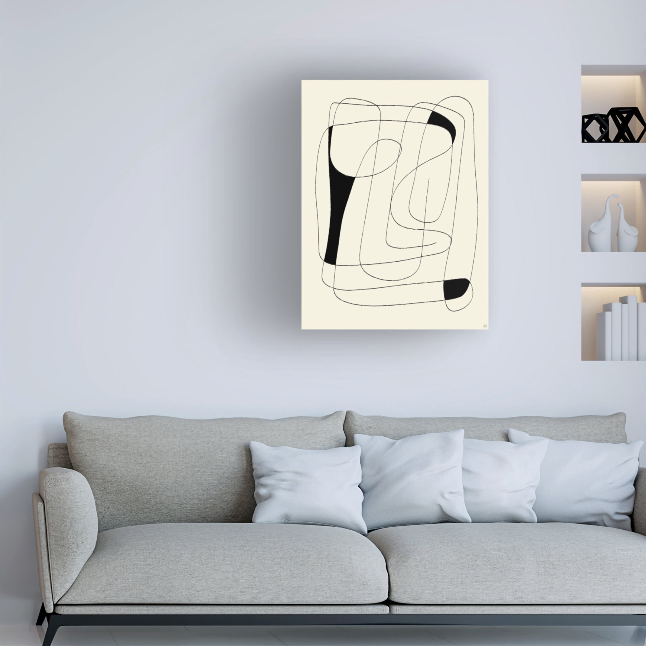 Canvas Wall Art - Line and Brush 'Lines To Fill 1' Wall Art for Living Room, Bedroom, or Office Décor by Trademark Fine Art - 35 x 47 Inches