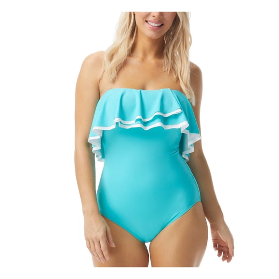 Contours by Coco Reef Womens Agate Ruffled Tummy Control One-Piece Swimsuit