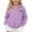 Purple, variant on WAVSUF Girls Fleece Zipper Jacket, Windproof with Pocket Long Sleeve Winter Casual Hooded Jacket 10-12