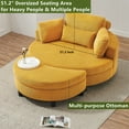 thumbnail image 2 of Aukfa 51" Oversized Accent Chair with Half-moon Storage Ottoman, Round Lounge Chair for Living Room, Yellow, 2 of 9