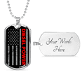 thumbnail image 4 of Diesel Power Stars Dog Tag Stainless Steel or 18k Gold 24" Chain, 4 of 8