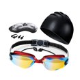 thumbnail image 2 of Juego de 5 piezas de gafas y gorro de natación para hombres, mujeres y adultos. Gafas de natación para piscina. Rojo, 2 of 8