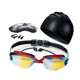 thumbnail image 2 of 5x Gafas de natación y gorro con pinza nasal y tapones para los oídos, gafas de natación antivaho de visión amplia, de buceo para deportes acuáticos, Rojo, 2 of 8