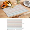thumbnail image 6 of Colorful Striped Placemats Set of 4 Pink Blue Gray Rainbow Abstract Stripes Place Mats Indoor Wipeable Table Mats Washable Cloth Dining Table Placemats for Kitchen Holiday Party Home Decor 13x19 Inch, 6 of 9