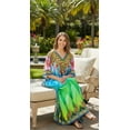 thumbnail image 4 of HAPPY BAY Women's Summer Loungewear African Beach Maxi Kaftan Ethnic Print Casual Slit Dress Caftan Dresses for Women 2X-3X Cyan, Jewel, 4 of 4