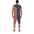 thumbnail image 3 of Prestigez USA Flag Mens Onesie Pajama Union Suit, Male, Gray, Size: 2x/3x, 3 of 3