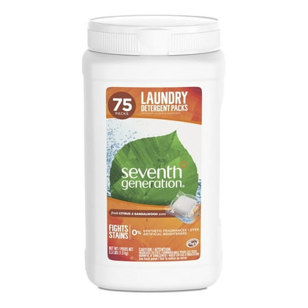 Seventh Generation Laundry Detergent Packs - Fresh Citrus & Sandalwood -- 75 Pods