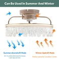 thumbnail image 4 of Miumaeov Modern Ceiling Fan Light LED Dimmable Flush Mount Lamp 6-Speed Ceiling Fan Lamp, 4 of 10