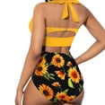 thumbnail image 3 of EYIIYE Women Flower Print Bikini Set High Waist Swimming Suits, 3 of 6