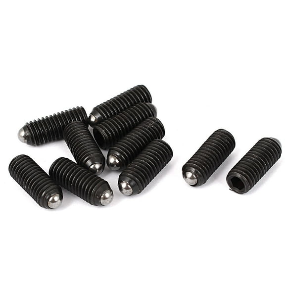 Unique Bargains M8 x 17mm Rolling Hex Socket Drive Ball Plunger Screws Black 10 Pcs