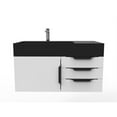 thumbnail image 3 of Castello USA Amazon 36" White Wood Floating Vanity with Black Top and Black Trim, 3 of 9