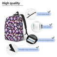 thumbnail image 4 of Honeii Skull colorful mushroom rainbow Print Canvas College Laptop Backpack, Durable Rucksack Travel Notebook Bag School Backpack Book Bag for Men Women-Medium, 4 of 7