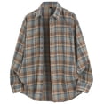 thumbnail image 2 of Amzcrzy Men's Shirts Long Sleeve Button Plaid Shirts Cotton Regular Oversized Relaxed Fit Flannel Shirt, 2 of 9