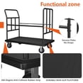 thumbnail image 4 of Heavy Duty Hotel Luggage Cart 850 lb Capacity - Platform Cart with 2 Swivel & 2 Fixed Casters, Non-Slip Platform & Anti-Collision Strip for Hotels, Airports & Commercial Use, Black, 4 of 8