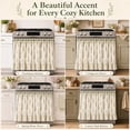 thumbnail image 5 of Farmhouse Stove Skirt Oven Curtain for Kitchen Decor – Cotton Blend Stove Curtain with Lace Ruffle Trim and Ribbon Ties – Oven Curtain Cover for Cottage Kitchen (G), 5 of 6