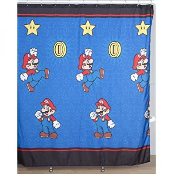 Nintendo Super Mario Simply The Best Microfiber Shower Curtain, 70 by