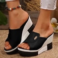 thumbnail image 2 of Dakaela Leather Wedge Sandals for Women Orthopedic Wedge Platform Slip on Slides 2026 Arch Support Summer Dressy Walking Shoes Size 6-10, 2 of 9