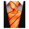 thumbnail image 2 of Orange and Black Tie for Men - Orange & Black Wedding Necktie for Groom, 2 of 6