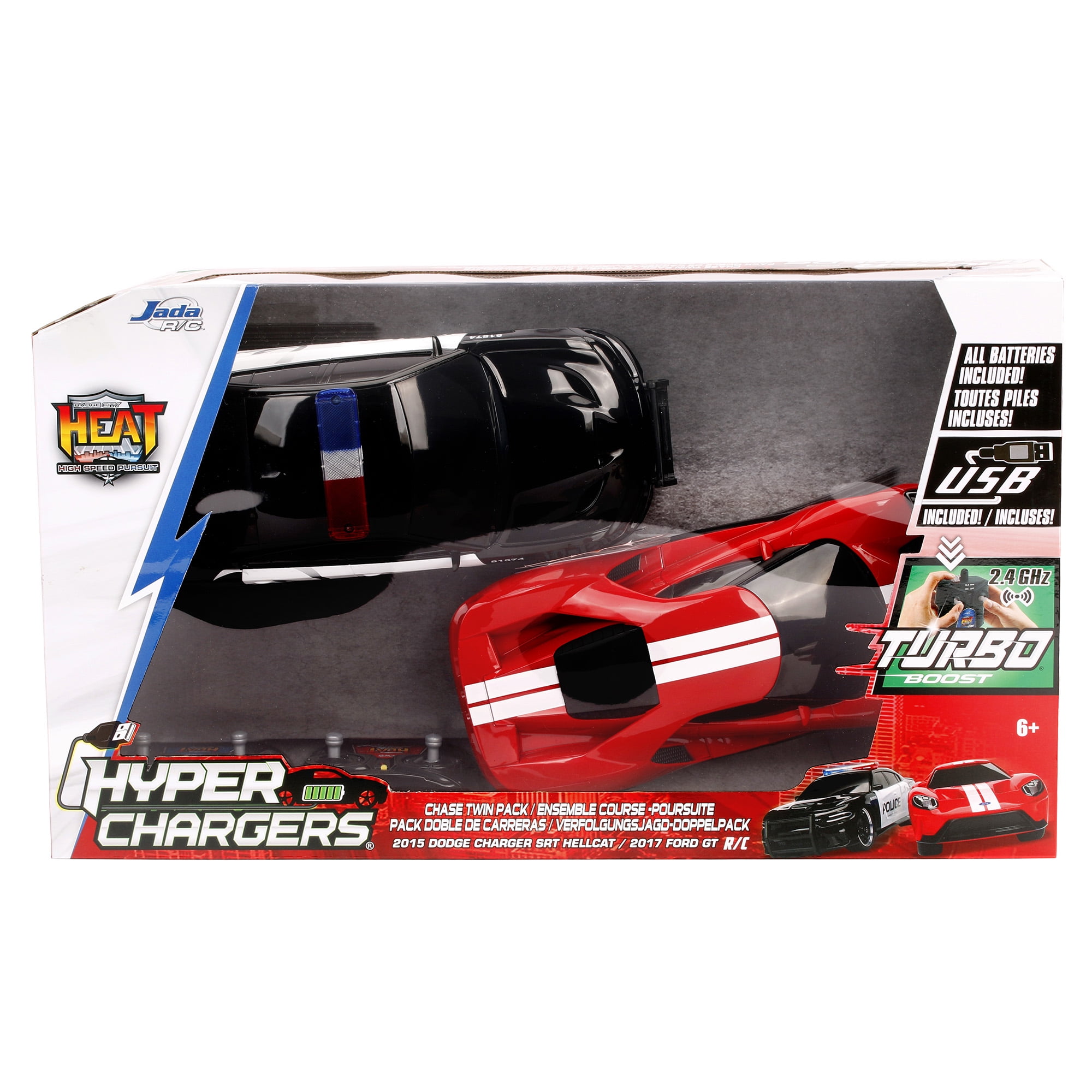 Scale 1:16 Jada Cars Radio Control Hyperchargers Red 2017 Ford GT 