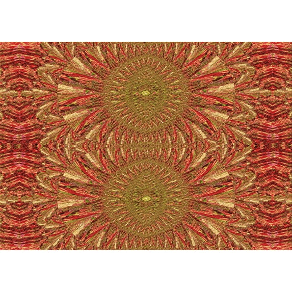 Ahgly Company Machine Washable Indoor Rectangle Transitional Orange Area Rugs, 4' x 6'