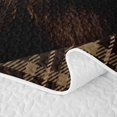 thumbnail image 5 of Manfei Vintage Bear Twin Quilt Set, Fashion Buffalo Twin Coverlet Set, Dark Brown Black, Black Reversible, 2-Piece, 1 Bedspread and 1 Pillowcase, 5 of 7