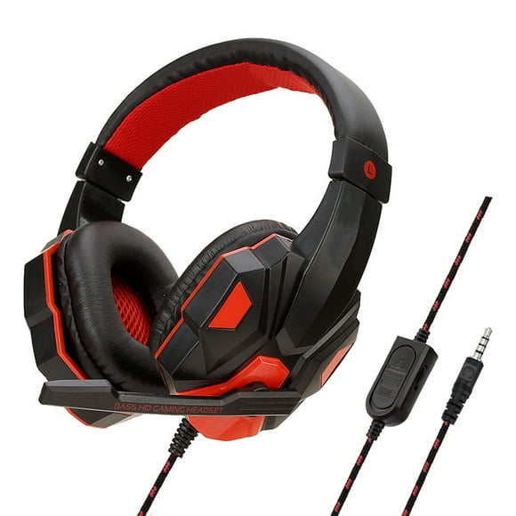 Wired PS4/PS5/For Xbox/Smartphone/PC Headset Gaming Headset 120° Adjustable Gamer Headset with Noise Cancelling Microphone (Red)