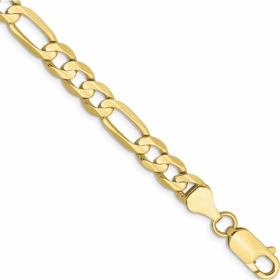 10K Yellow Gold 6mm Concave Open Figaro Chain (7 X 6) Made In South Africa 10lf160-7