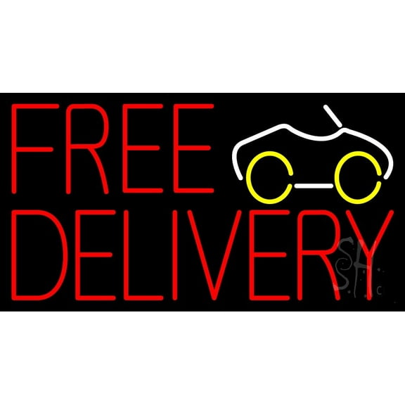 Free Delivery With Car LED Neon Sign 13 x 24 - inches, Clear Edge Cut Acrylic Backing, with Dimmer - Bright and Premium built indoor LED Neon Sign for Bar decor.