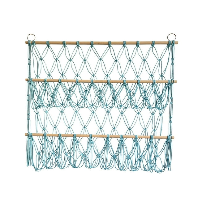 GUOOL Stuffed Animals Storage Hammock Organizing Boho Soft Hanging Organizer Plush Toy blue