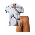 thumbnail image 4 of WILLBEST Conjunto Deportivo de 2 Piezas para Hombre, Chándal Hawaiano con Estampado Floral, Camisa de Manga Corta y Pantalones Cortos Informales, 4 of 4