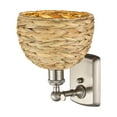 thumbnail image 4 of Innovations Lighting 516-1W-12-8 Woven Rattan Sconce Woven Rattan 12" Tall Wall Sconce -, 4 of 7