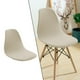 thumbnail image 5 of Funda de asiento de silla Shell de estilo moderno de mediados de siglo para hogar, hotel, funda de jacquard suave beige, 5 of 9