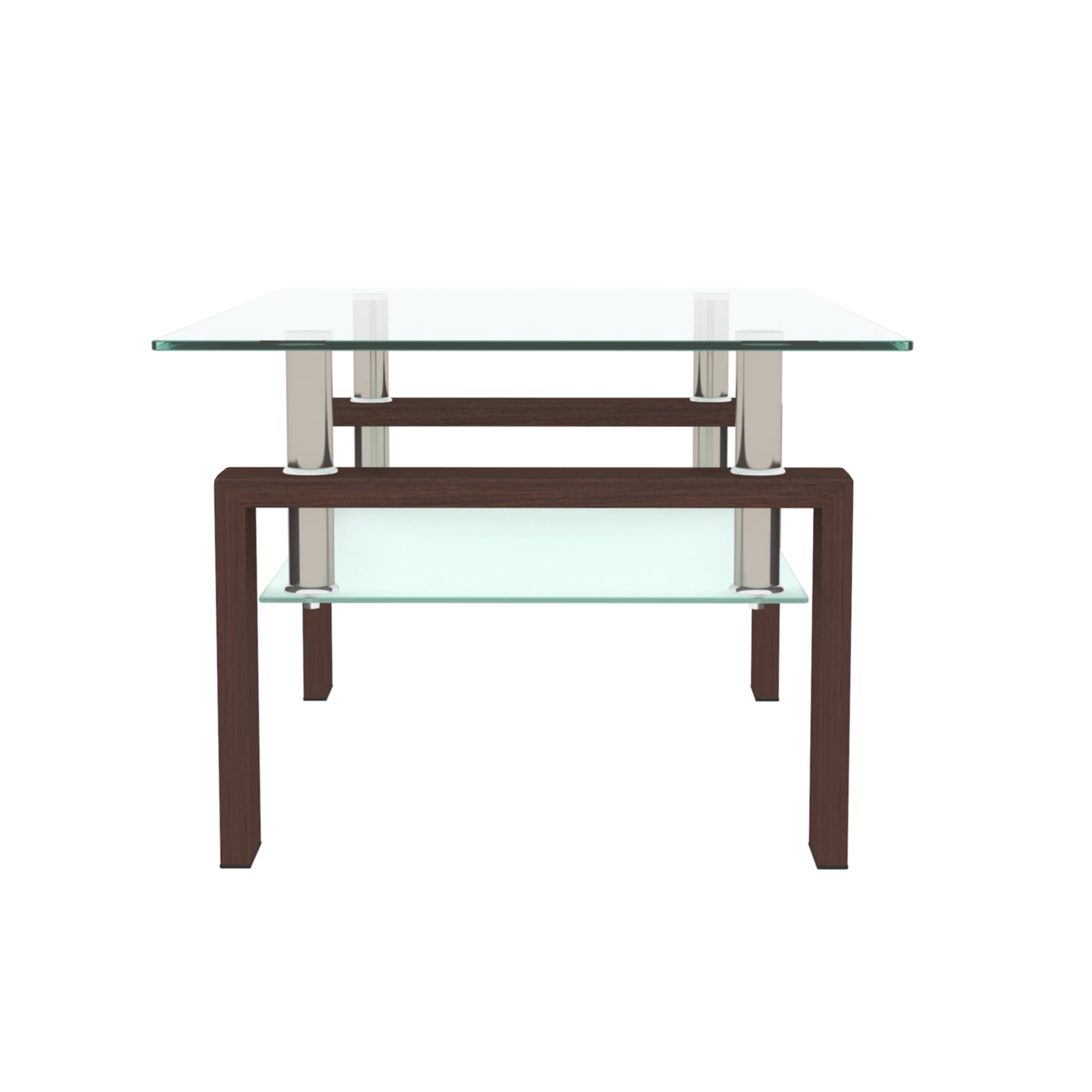 Yardi Yard Modern Tempered Glass Top Coffee Table with Storage Shelf, Clear Rectangle Center Table Sofa Table with Wood Legs for Living Room Home Furniture Walnut Yardi Yard Modern Tempered Glass Top Coffee Table with Storage Shelf, Clear Rectangle Center Table Sofa Table with Wood Legs for Living Room Home Furniture Walnut