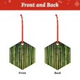 thumbnail image 2 of Zufioo Green Bamboo Fence1 Print Large Acrylic Christmas Ornaments, Suitable for Christmas Tree Christmas Holiday Party Pendant Decorations-Hexagon, 2 of 7